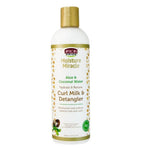 Bottle of African Pride Moisture Miracle Curl Milk & Detangler on a white background