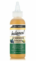 Bottle of Aunt Jackie's Grapeseed & Avocado oil on a white background
