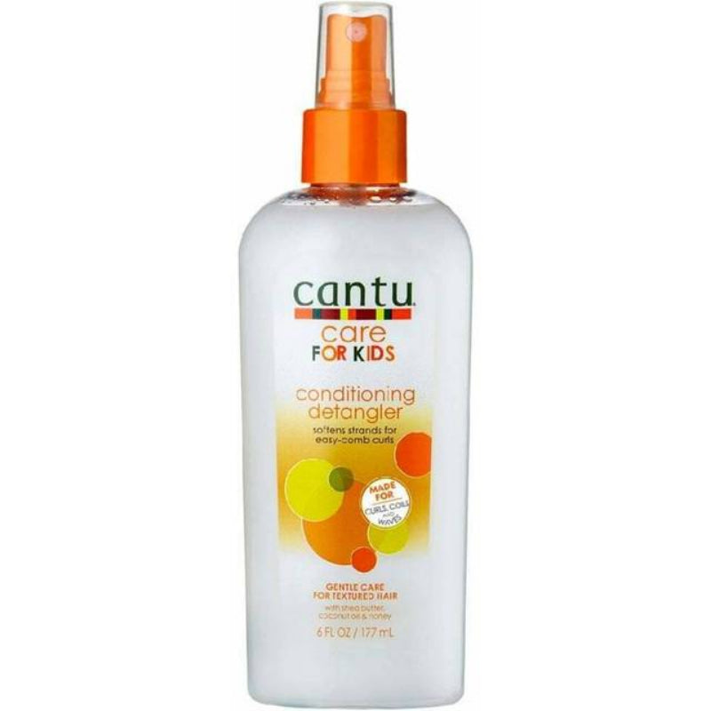Cantu Conditioning Detangler spray bottle for kids on a white background