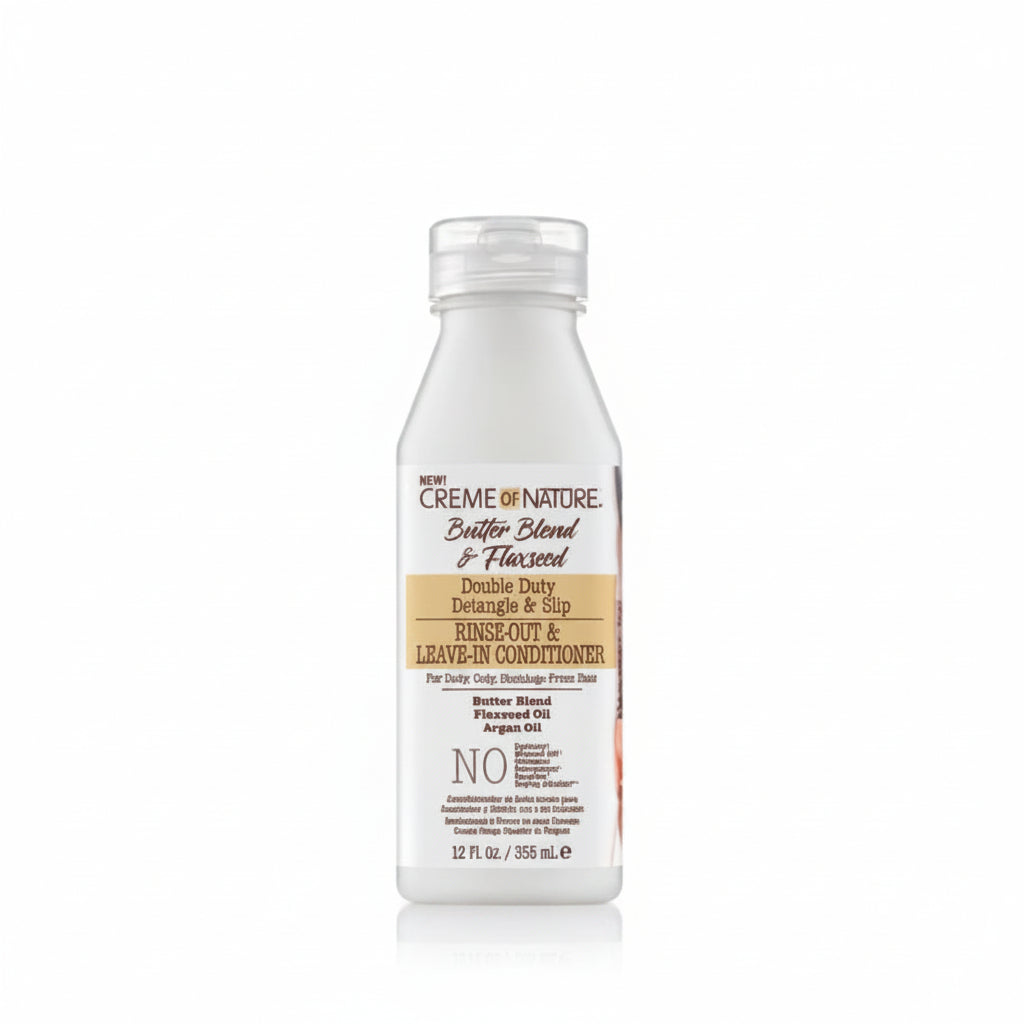 Creme of Nature hair care product bottle on a white background