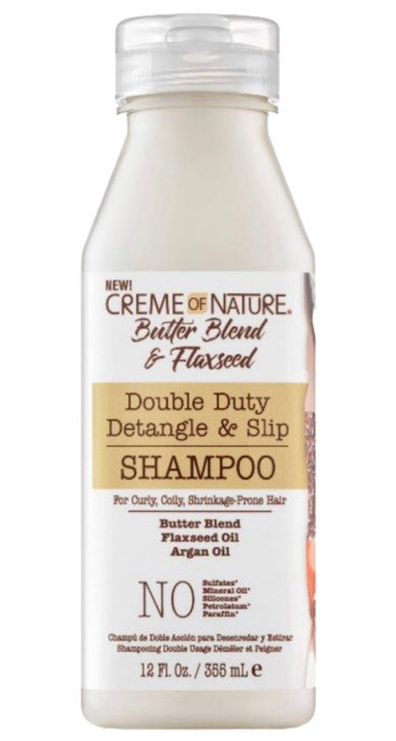 Creme of Nature shampoo bottle on a white background