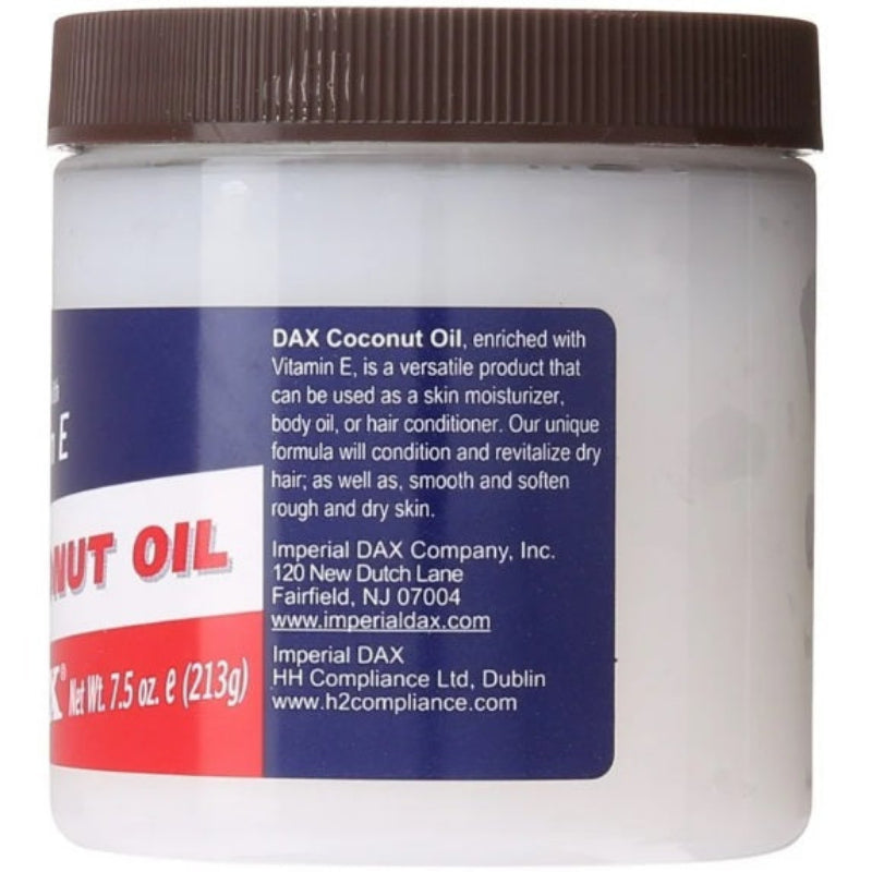 Jar of DAX Coconut Oil with label on a white background