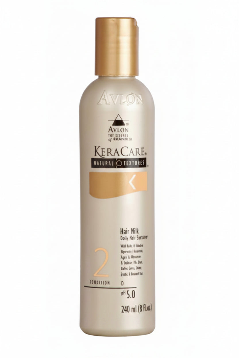 Avlon KeraCare hair milk bottle on a white background