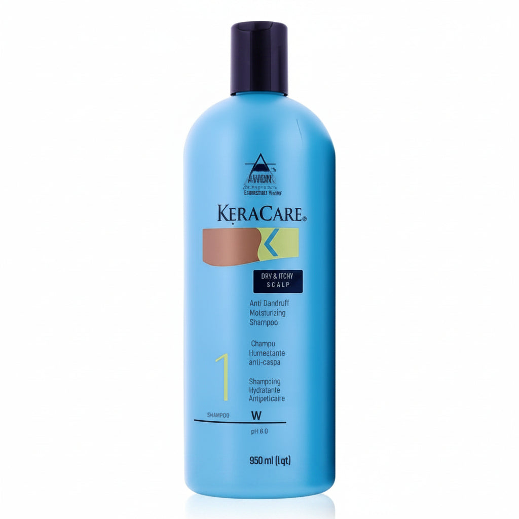 Keracare shampoo bottle on a white background