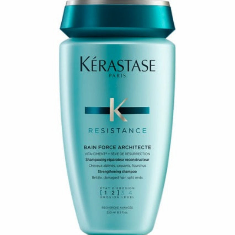 Kérastase Resistance shampoo bottle on a white background