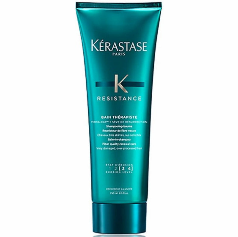 Kérastase Resistance shampoo bottle on a white background