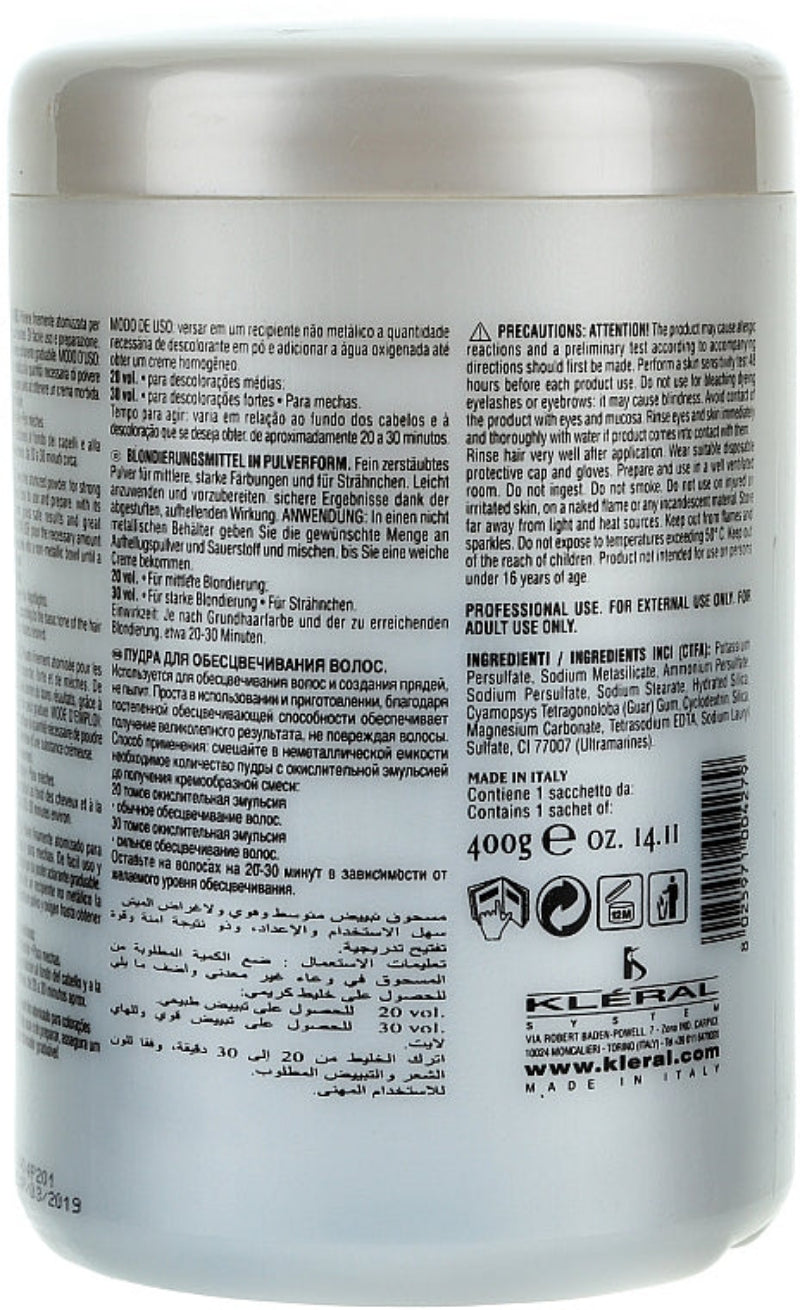 Back label of a hair product container with text and branding