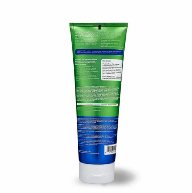 Tube of cream with green and blue label on a white background