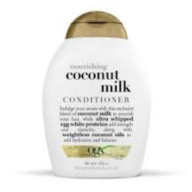 OGX Coconut Milk Conditioner bottle on a white background