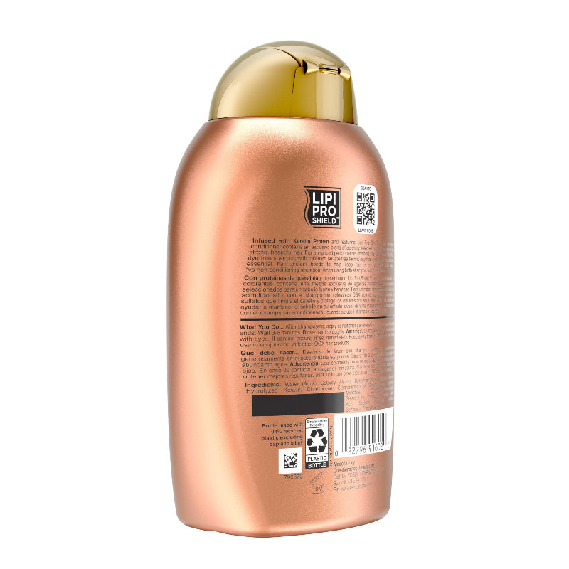 Bronze bottle with gold cap on a white background