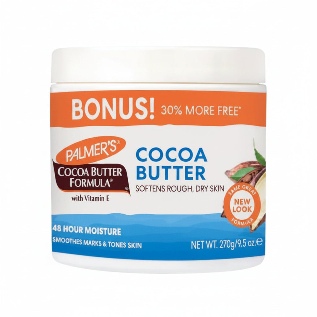 Jar of Palmer's Cocoa Butter Formula with a bonus offer on a white background