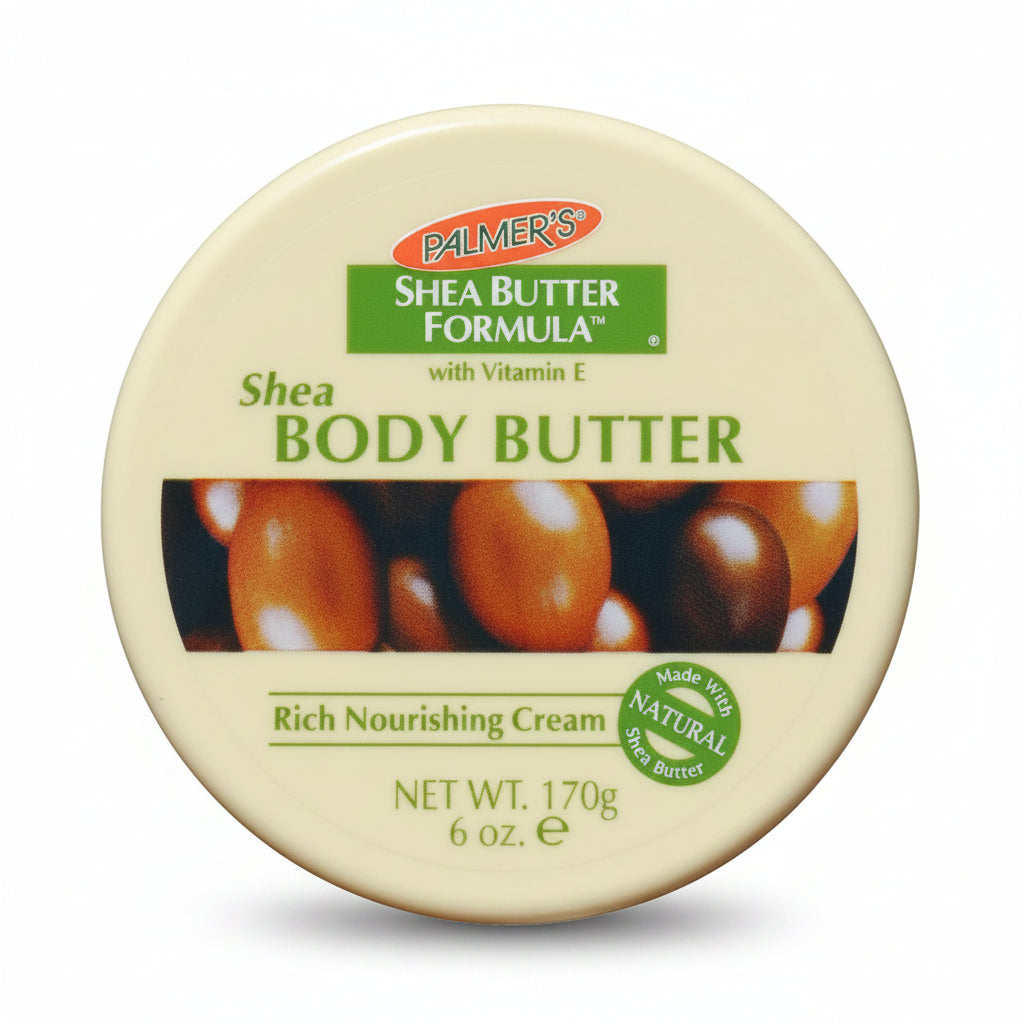 Palmer's Shea Butter Formula body butter container on a white background