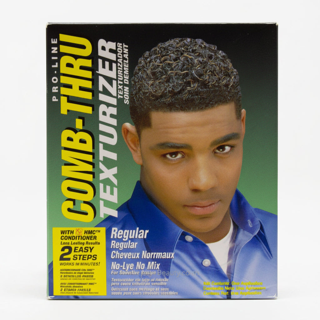 Box of Pro-Line Comb-Thru Texturizer with a model on the cover