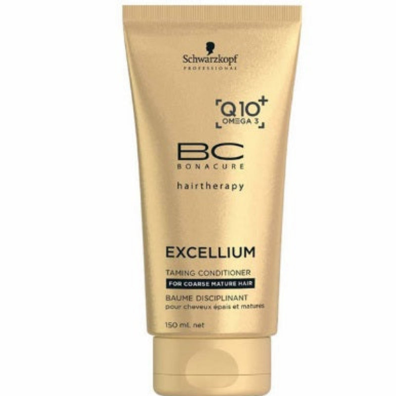 Schwarzkopf BC Bonacure Excellium taming conditioner on a white background