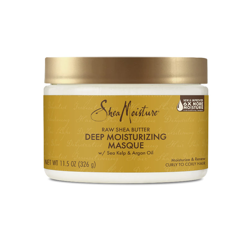 Shea Moisture Raw Shea Butter Deep Moisturizing Masque jar on a white background