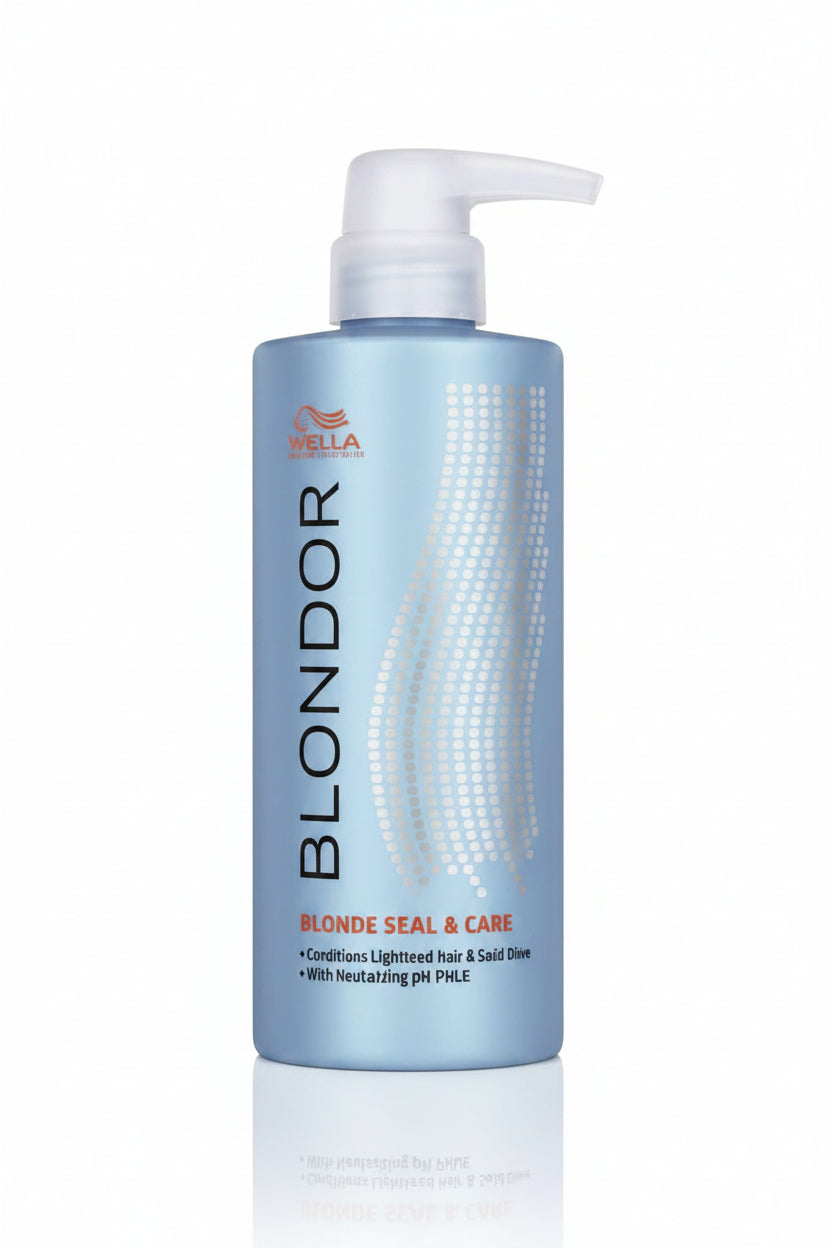 Wella Blondor Orange Seal & Care bottle on a white background