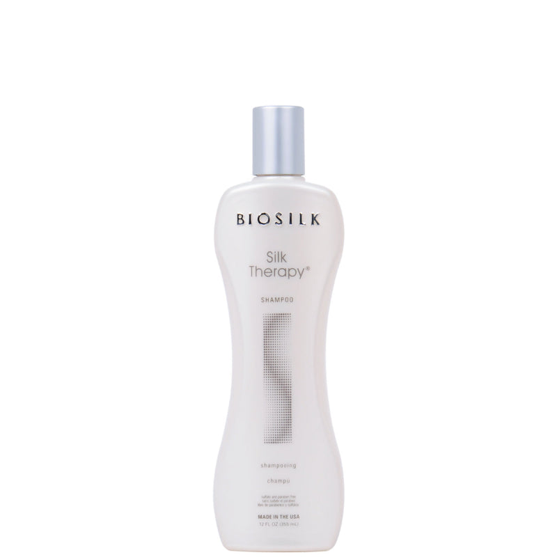 BioSilk Silk Therapy shampoo bottle on a white background