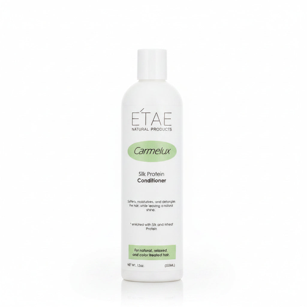 Etáe Carmelux Silk Protein Conditioner bottle on a white background