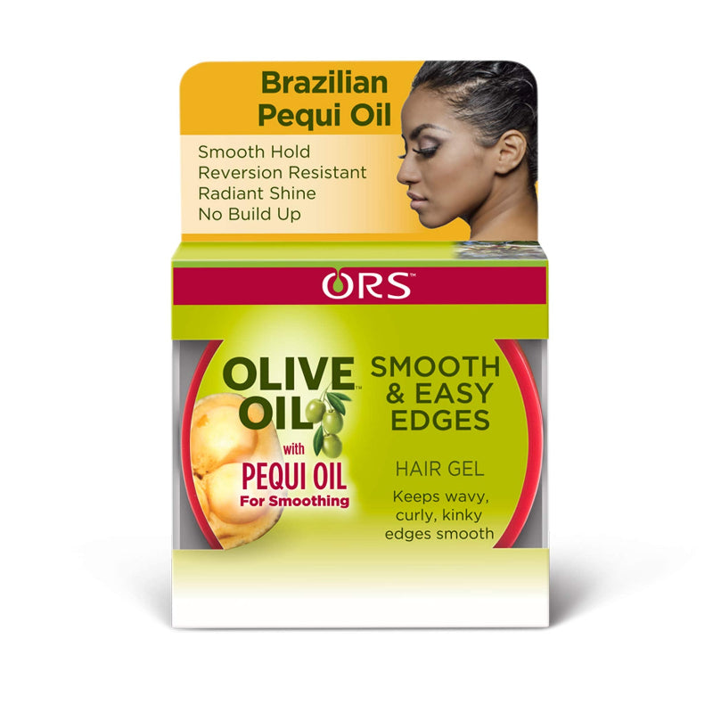 ORS Olive Oil with Pequi Oil hair gel packaging on a white background