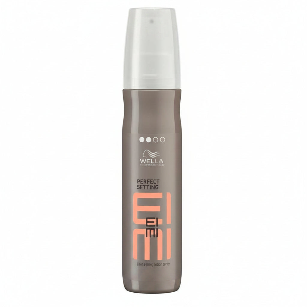 Wella EIMI Perfect Setting hair product bottle on a white background